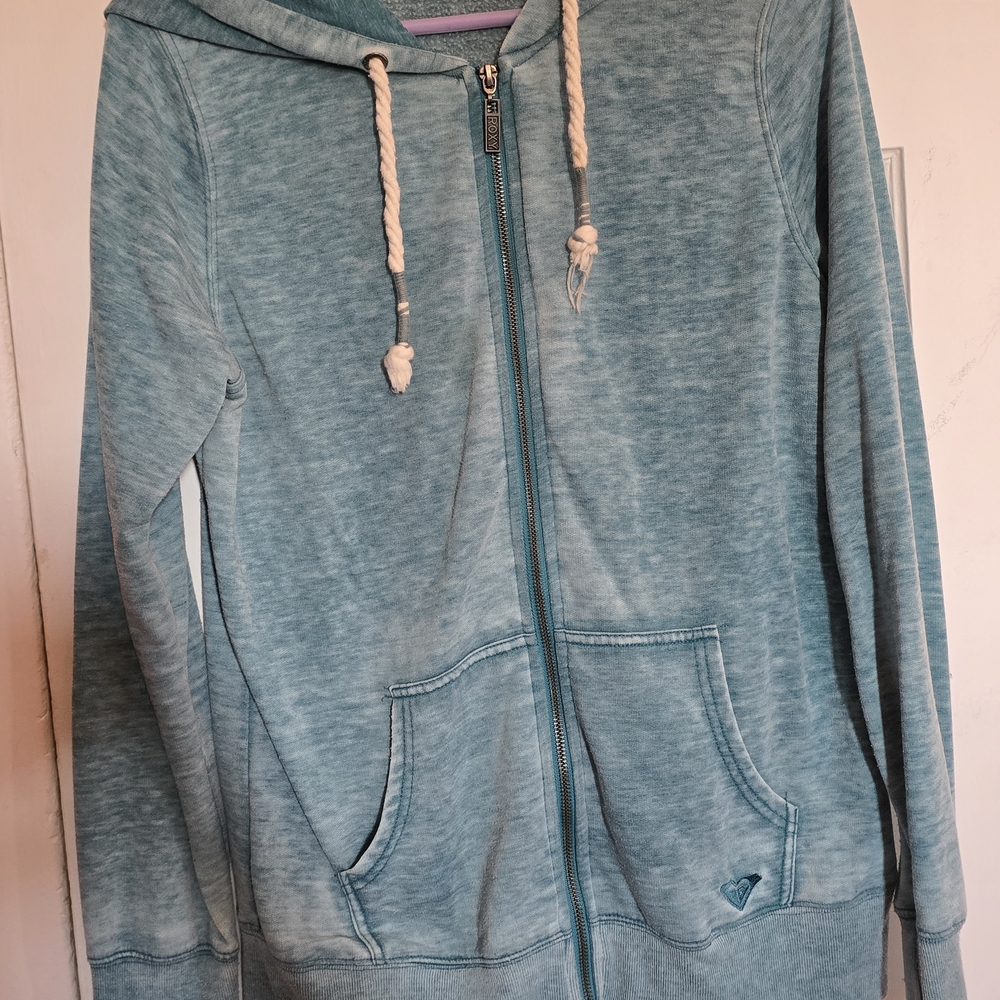 Roxy Blue Zip-Up Hoodie with Drawstrings